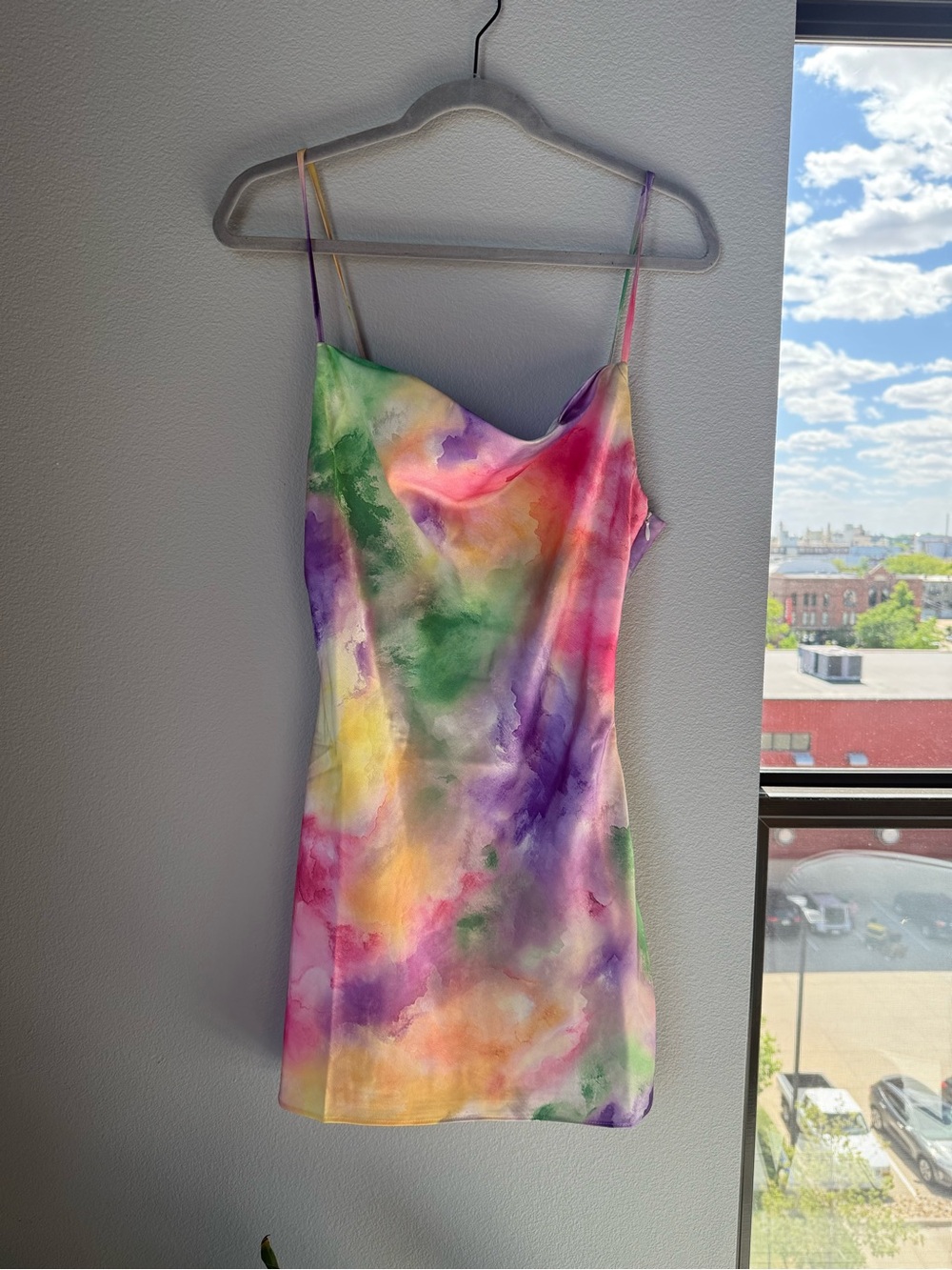superdown Multicolor Tie-Dye Slip Mini Dress